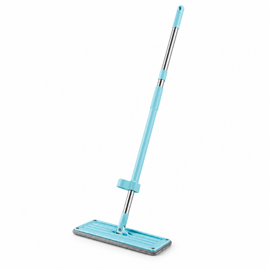 Adjustable Microfiber Flat Mop with Swivel Head and Washable Cleaning Pad