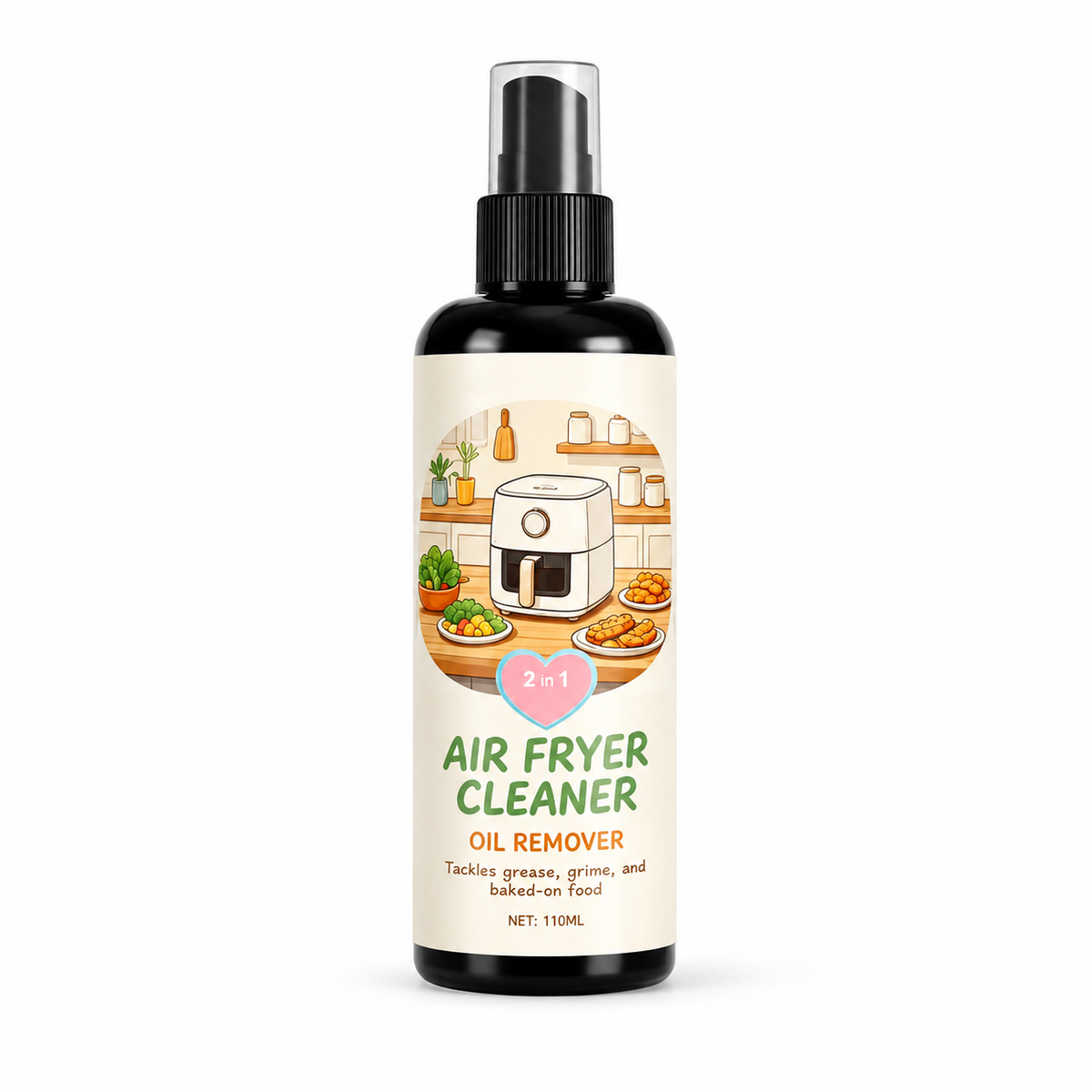 Air Fryer Cleaner Oil Remover Spray with Cleaning Towel
