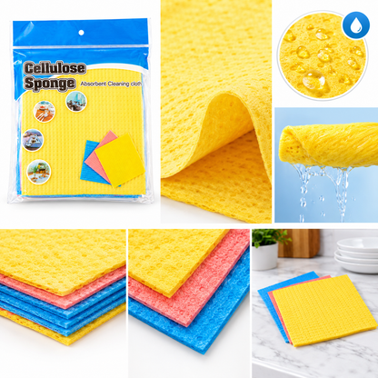 Absorbent Cellulose Cleaning Sponge Cloths