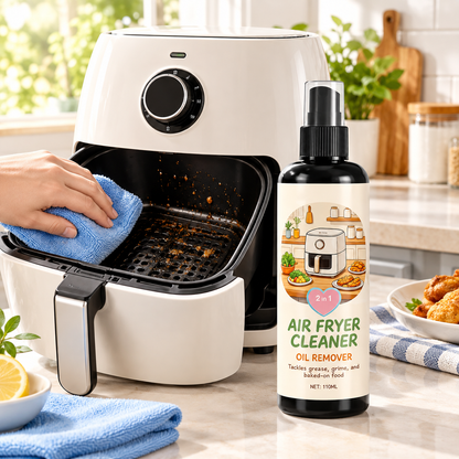 Air Fryer Cleaner Oil Remover Spray with Cleaning Towel