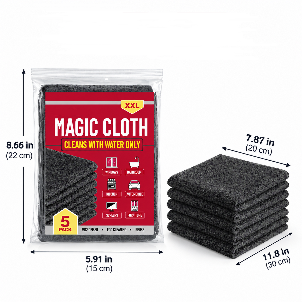 Reusable Microfiber Cleaning Cloths