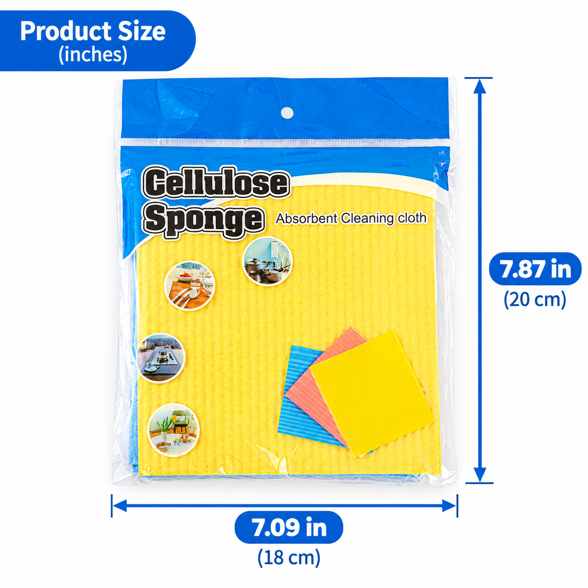 Absorbent Cellulose Cleaning Sponge Cloths