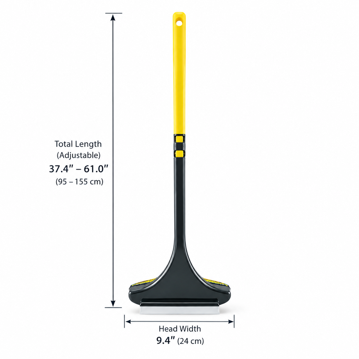 Dual-Sided Window & Screen Cleaning Brush with Adjustable Handle and Squeegee
